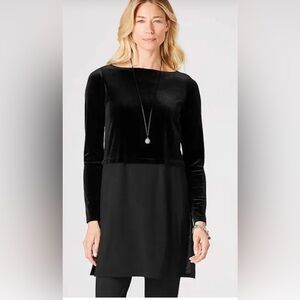 J.Jill Wearever Black Velvet Mixed Media Tunic